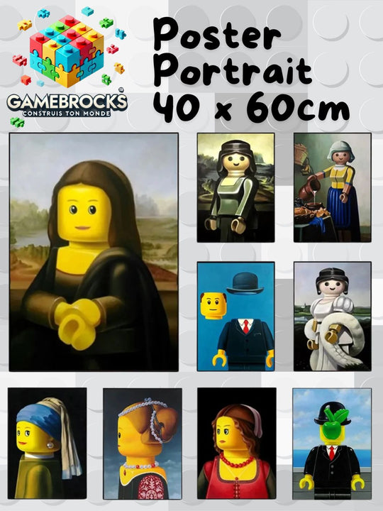 Poster <br> Figurines Briques 40 x 60 cm