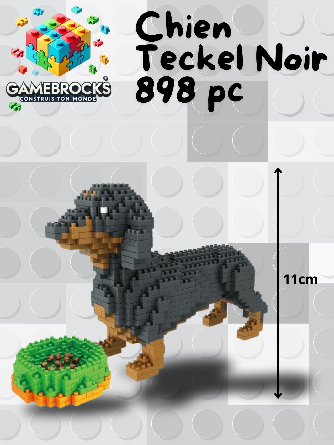 Jeu de construction Chien Teckel noir