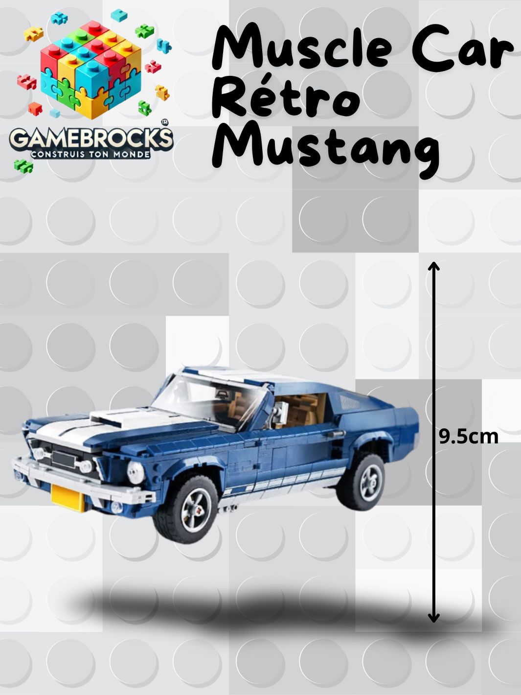 Jeu de construction Voiture Muscle Car Rétro Mustang