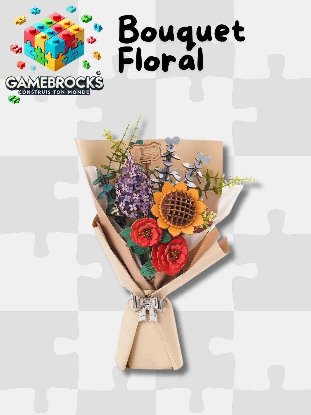 Puzzle 3D en bois Collection Bouquet Floral