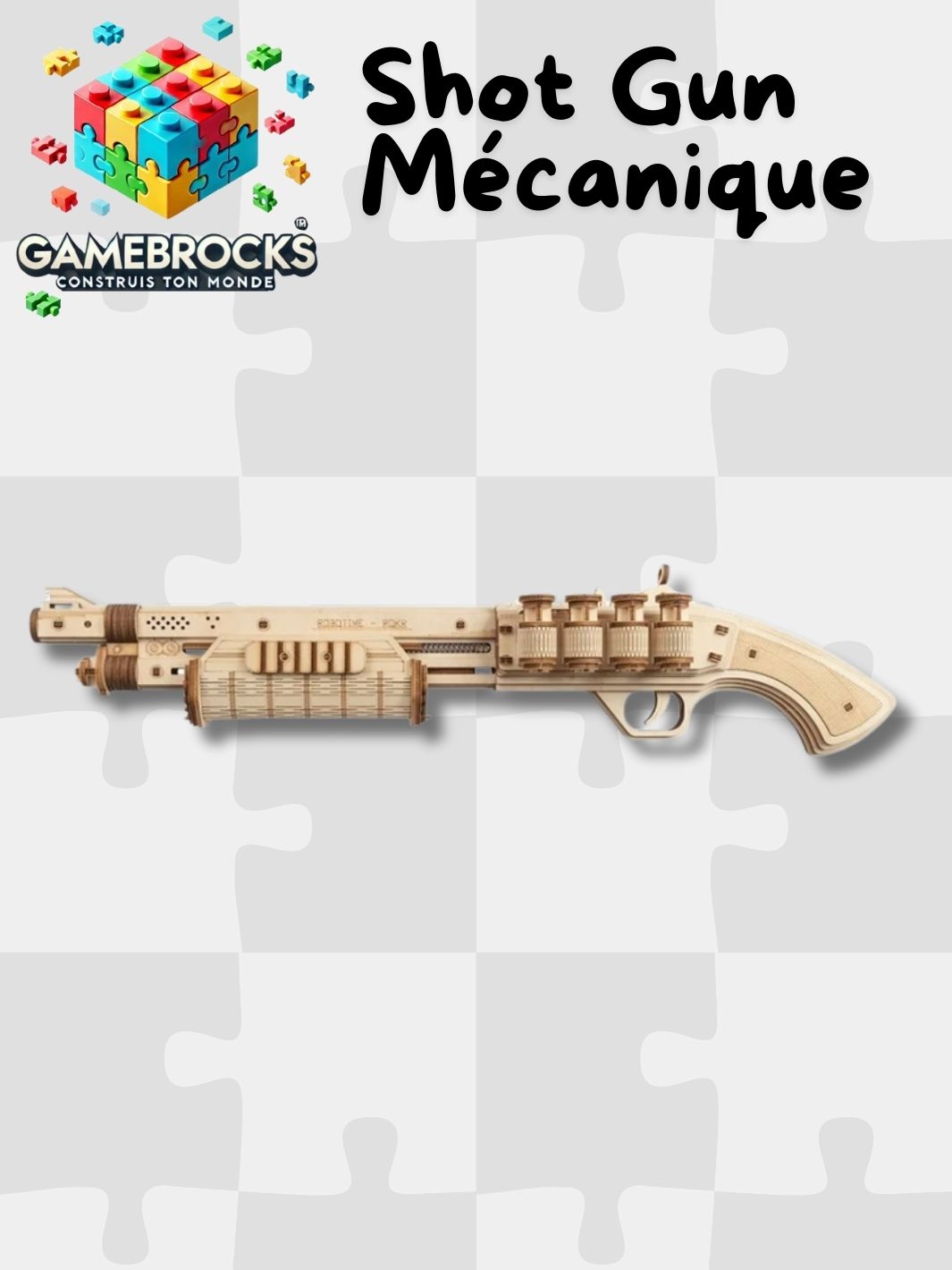 Puzzle 3D en bois Shot Gun Mécanique