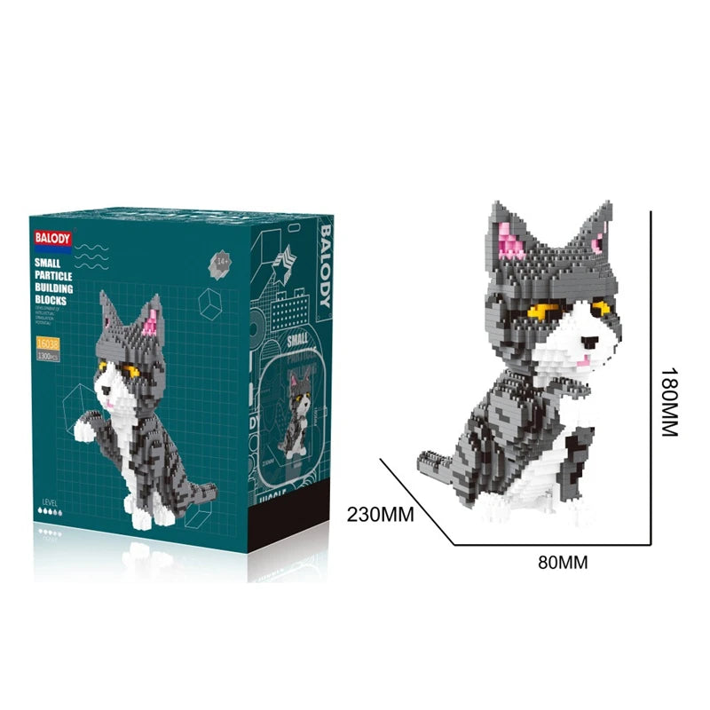 Cartoon Animal Building Blocks Creative Pet Dog And Cat Assembly Toy DIY Educational Puzzle Parent-Child Interactive Toy Cartoo